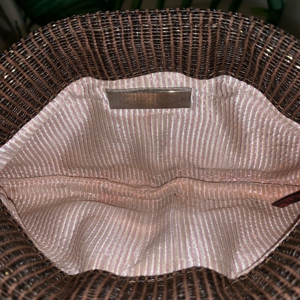 Lauren Merkin Woven Raffia Clutch Brown Gold - Picture 7 of 7